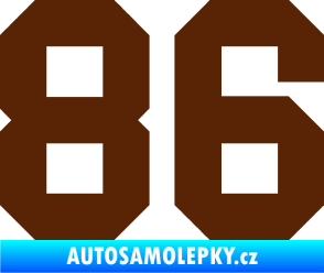 Samolepka Startovní číslo 86 hnědá