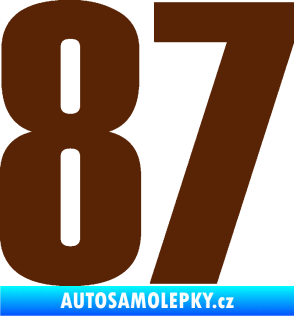 Samolepka Startovní číslo 87 typ 2       hnědá