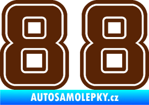Samolepka Startovní číslo 88 typ 5 hnědá
