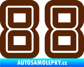 Samolepka Startovní číslo 88 typ 7 hnědá
