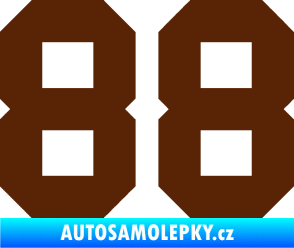 Samolepka Startovní číslo 88 hnědá