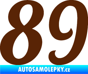Samolepka Startovní číslo 89 typ 3  hnědá