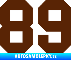 Samolepka Startovní číslo 89 hnědá