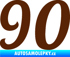 Samolepka Startovní číslo 90 typ 3   hnědá