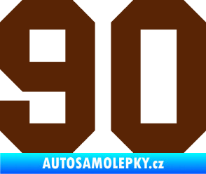 Samolepka Startovní číslo 90 hnědá