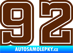 Samolepka Startovní číslo 92 typ 5 hnědá