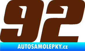 Samolepka Startovní číslo 92 typ 6 hnědá