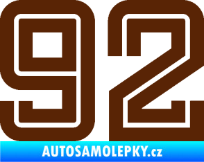 Samolepka Startovní číslo 92 typ 7 hnědá