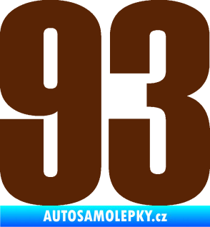 Samolepka Startovní číslo 93 typ 2   hnědá