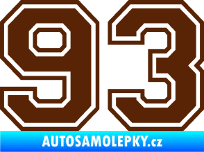 Samolepka Startovní číslo 93 typ 4 hnědá