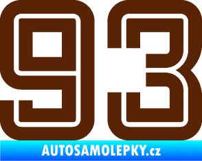 Samolepka Startovní číslo 93 typ 7 hnědá