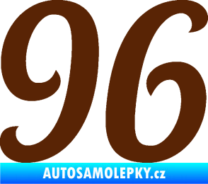 Samolepka Startovní číslo 96 typ 3    hnědá