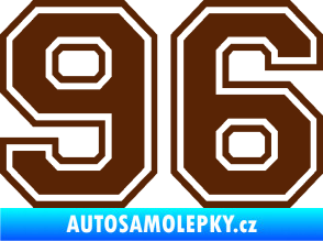 Samolepka Startovní číslo 96 typ 4 hnědá