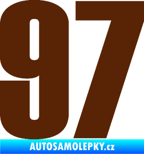 Samolepka Startovní číslo 97 typ 2 hnědá
