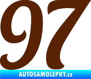 Samolepka Startovní číslo 97 typ 3   hnědá