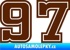 Samolepka Startovní číslo 97 typ 5 hnědá