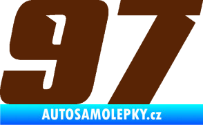 Samolepka Startovní číslo 97 typ 6 hnědá