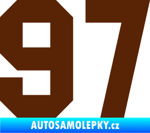 Samolepka Startovní číslo 97 hnědá