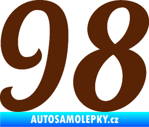 Samolepka Startovní číslo 98 typ 3   hnědá