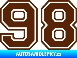 Samolepka Startovní číslo 98 typ 4 hnědá