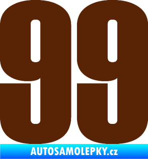 Samolepka Startovní číslo 99 typ 2      hnědá