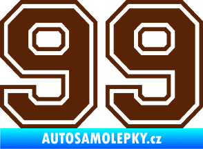 Samolepka Startovní číslo 99 typ 4 hnědá