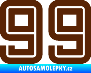 Samolepka Startovní číslo 99 typ 7 hnědá