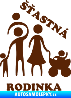 Samolepka Šťastná rodinka hnědá