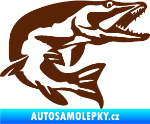 Samolepka Štika 001 pravá hnědá