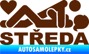 Samolepka Středa nápis hnědá