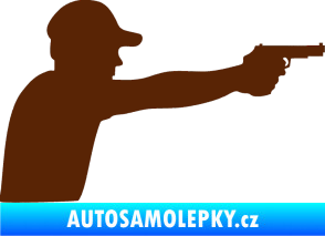 Samolepka Střelec silueta 001 pravá hnědá