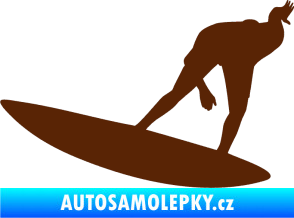 Samolepka Surfař 001 levá hnědá