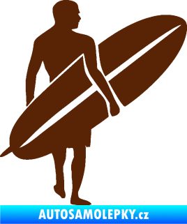 Samolepka Surfař 004 pravá hnědá