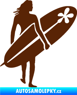 Samolepka Surfařka 003 pravá hnědá