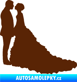 Samolepka Svatba 002 levá hnědá