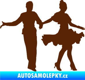 Samolepka Tanec 002 levá latinskoamerický tanec pár hnědá