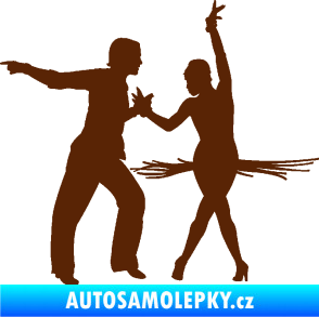 Samolepka Tanec 009 levá latinskoamerický tanec pár hnědá