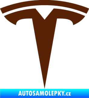 Samolepka Tesla - znak hnědá