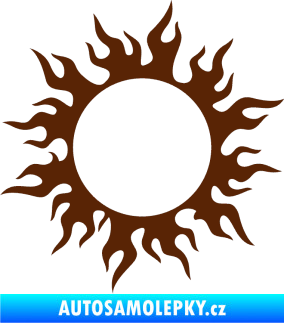 Samolepka Tetování 116 slunce s plameny hnědá