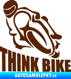 Samolepka Think bike 001 motorkář hnědá