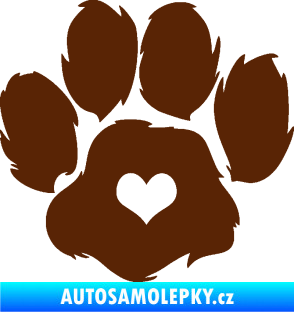 Samolepka Tlapka 006 levá hnědá