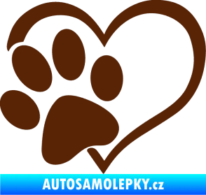 Samolepka Tlapka love levá hnědá