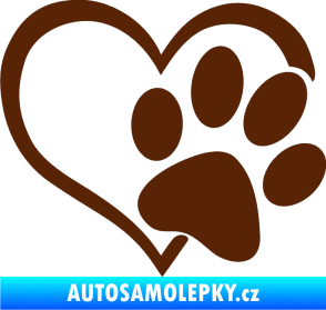 Samolepka Tlapka love pravá hnědá