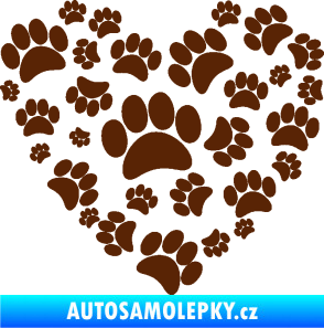 Samolepka Tlapky love 003 hnědá