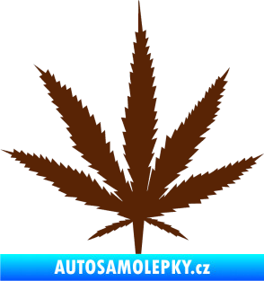 Samolepka Travka 001 lístek marihuany hnědá