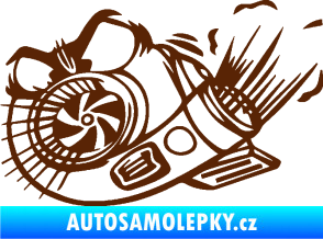 Samolepka Turbo 003 levá angry hnědá