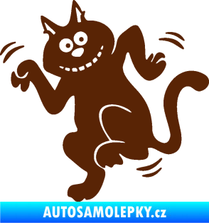 Samolepka Veselá kočka levá hnědá