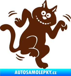 Samolepka Veselá kočka pravá hnědá