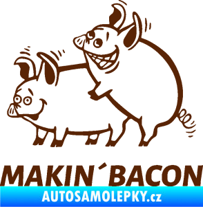 Samolepka Veselá prasátka makin bacon levá hnědá
