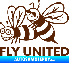 Samolepka Veselé vosy fly united levá hnědá